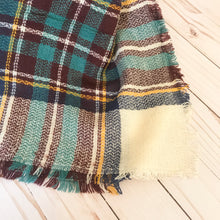 Load image into Gallery viewer, Cozy Days Plaid Blanket Scarf - Teal