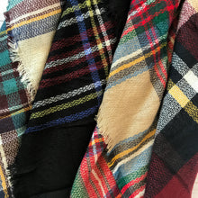 Load image into Gallery viewer, Cozy Days Plaid Blanket Scarf - Black