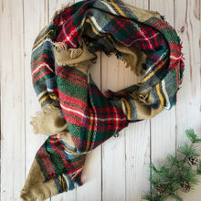 Load image into Gallery viewer, Cozy Days Plaid Blanket Scarf - Beige