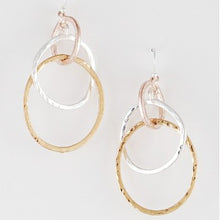 Load image into Gallery viewer, Tri-Tone Chain Link Earrings